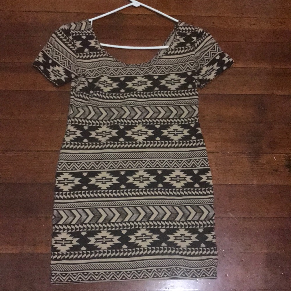 Aztec print bodycon dress